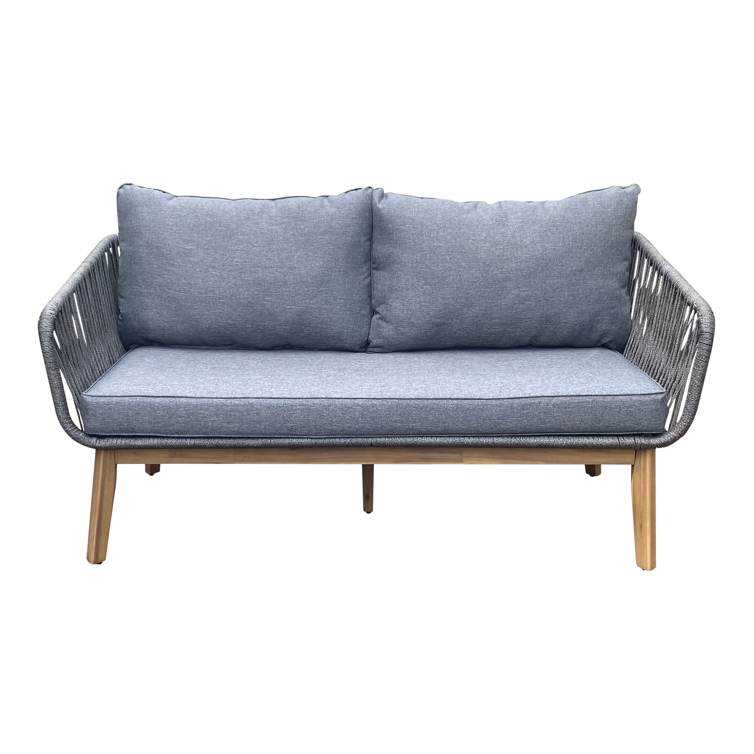 GoodHome Vitello Matt Grey & Natural 4 Seater Coffee set