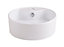 GoodHome Vorma Gloss White Round Counter top Basin (W)38.4cm