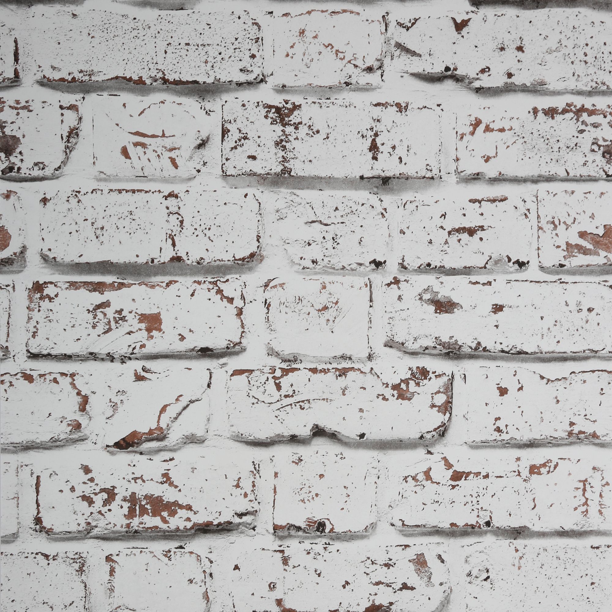 GoodHome Vulpin White Brick Smooth Wallpaper Sample