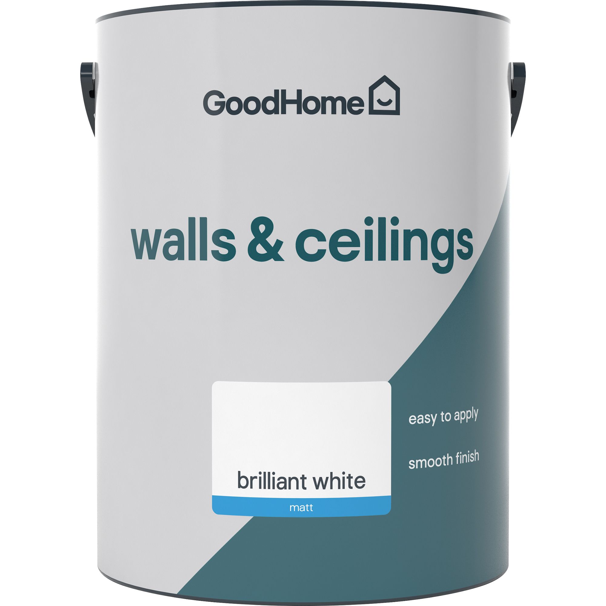 GoodHome Walls & Ceilings Brilliant white Vinyl matt Emulsion paint, 5L