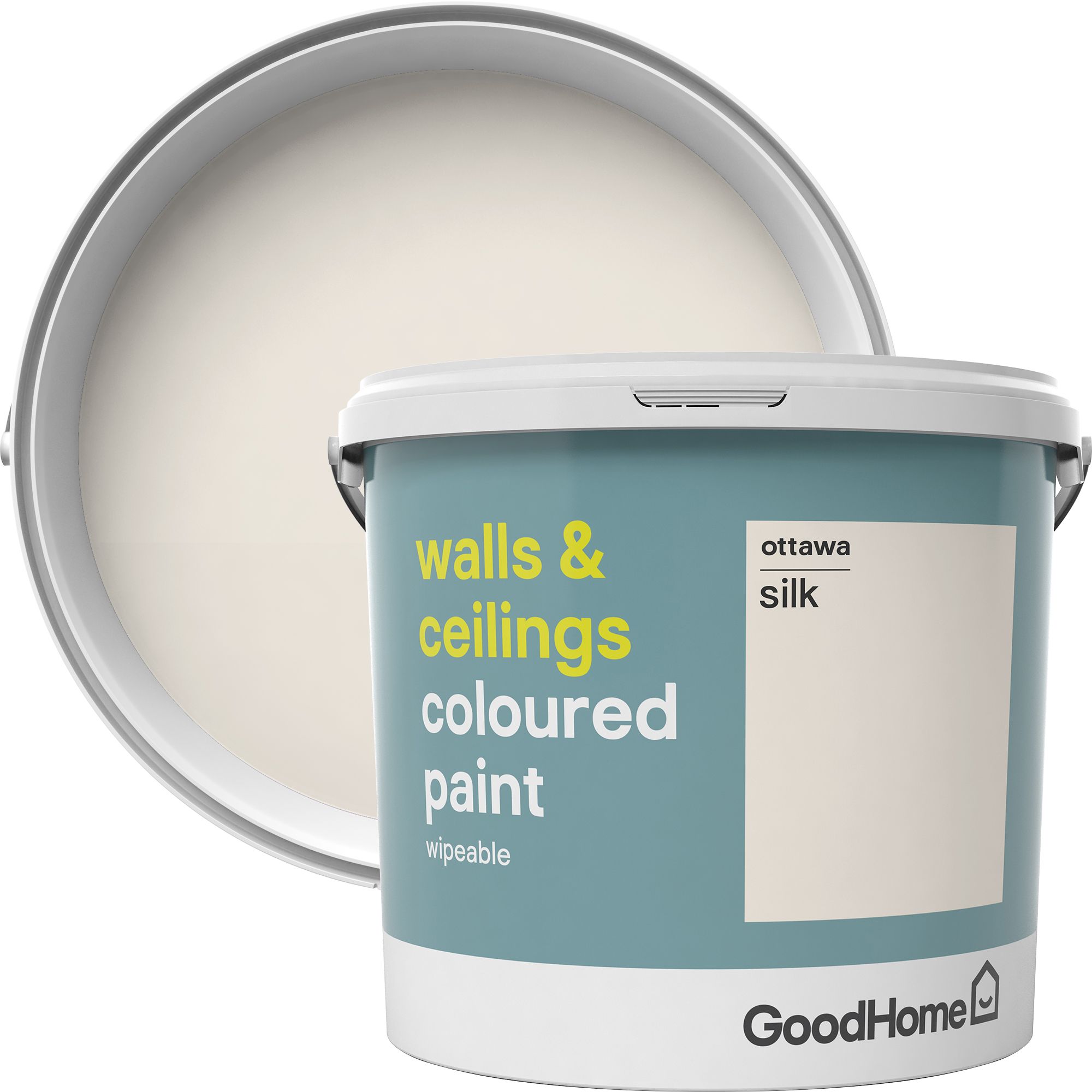 GoodHome Walls & ceilings Ottawa Silk Emulsion paint 5L Tradepoint
