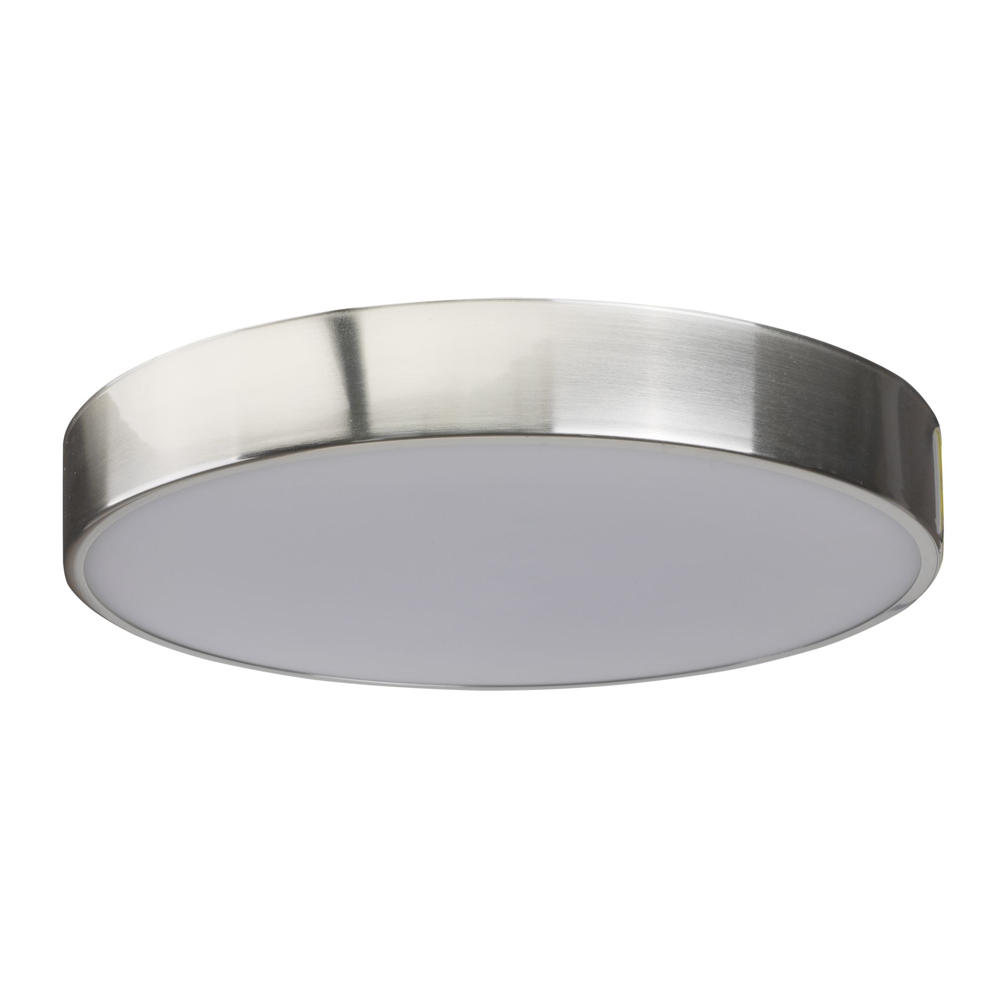 GoodHome Wapta Brushed Metal & plastic Chrome effect Bathroom LED Ceiling light