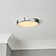 GoodHome Wapta Brushed Metal & plastic Chrome effect Bathroom LED Ceiling light