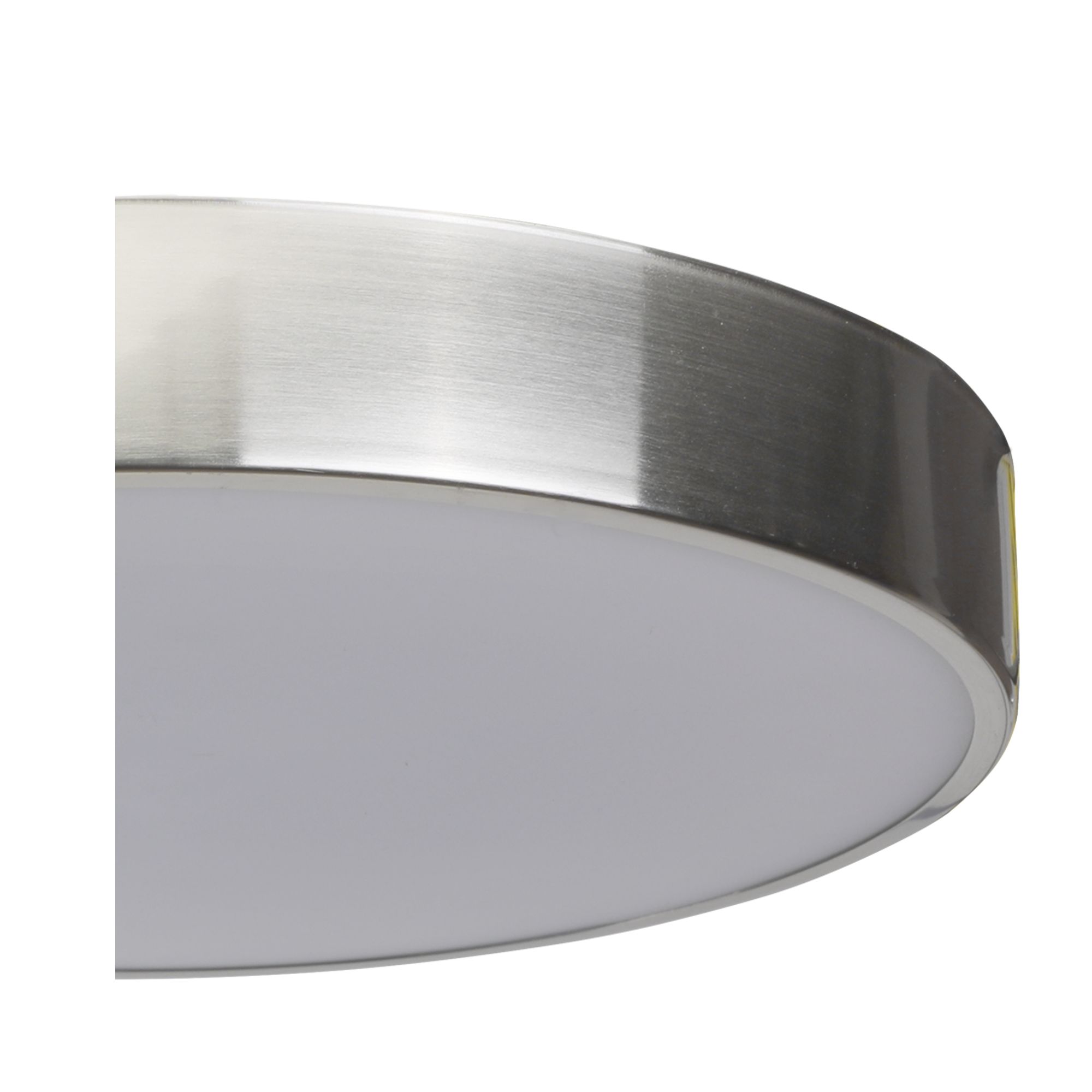 GoodHome Wapta Brushed Metal & plastic Chrome effect Bathroom LED Ceiling light