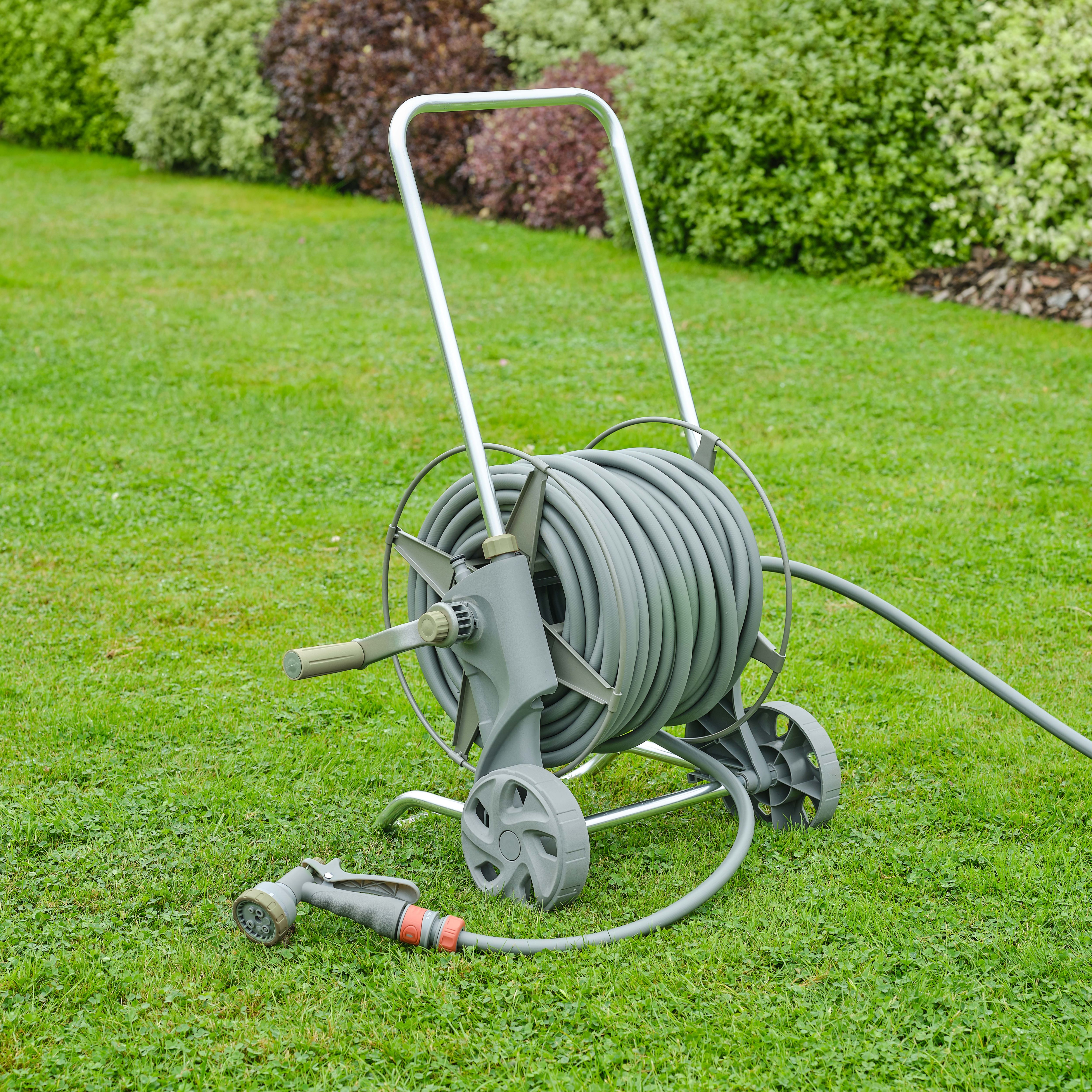 GoodHome Watering Freestanding Manual Hose cart set (L)40m