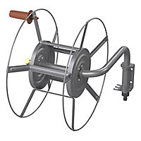 GoodHome Watering Grey Wall-mounted Empty hose reel Without wheels
