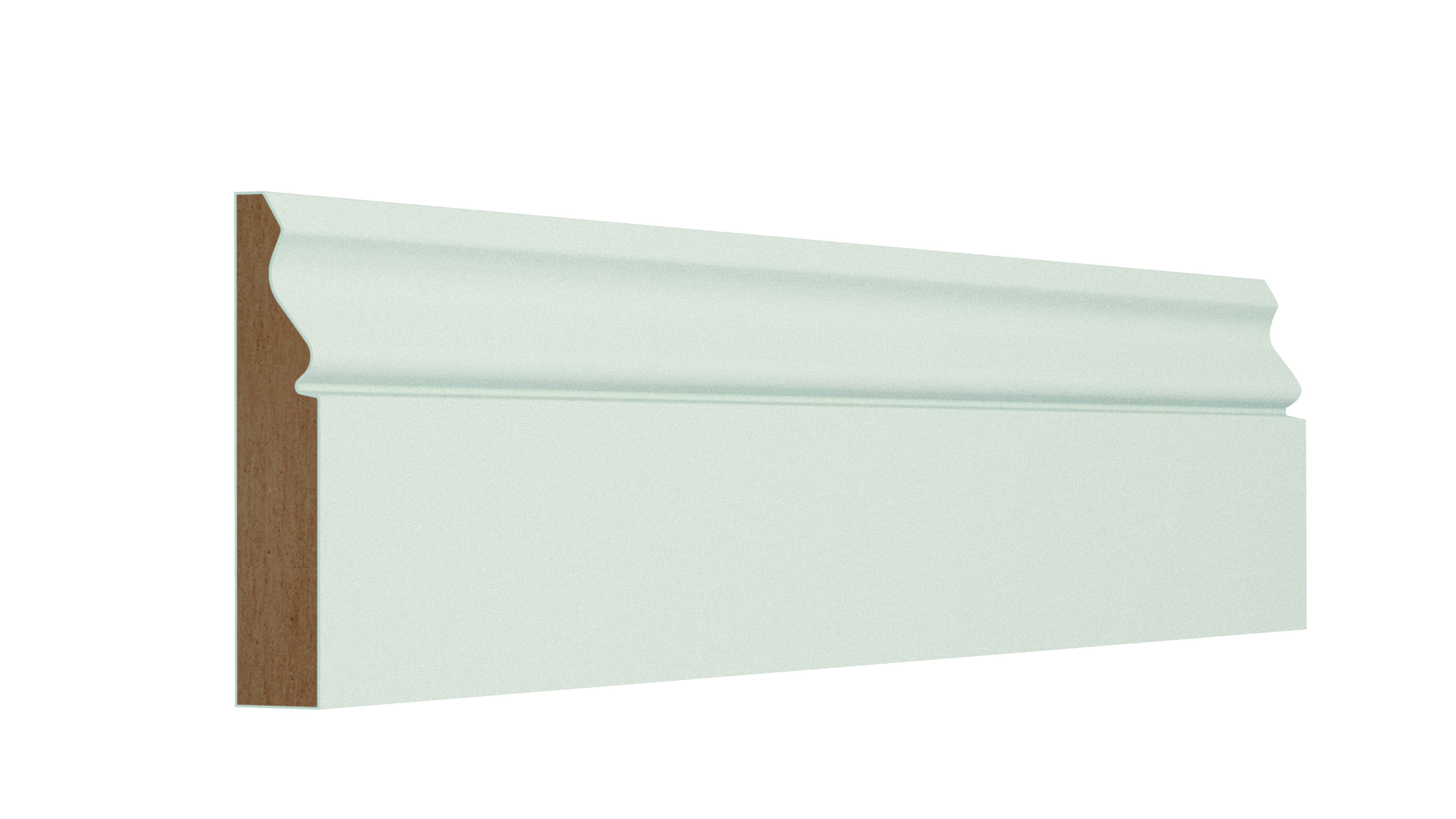 GoodHome White MDF Ogee Skirting board (L)2.4m (W)169mm (T)18mm