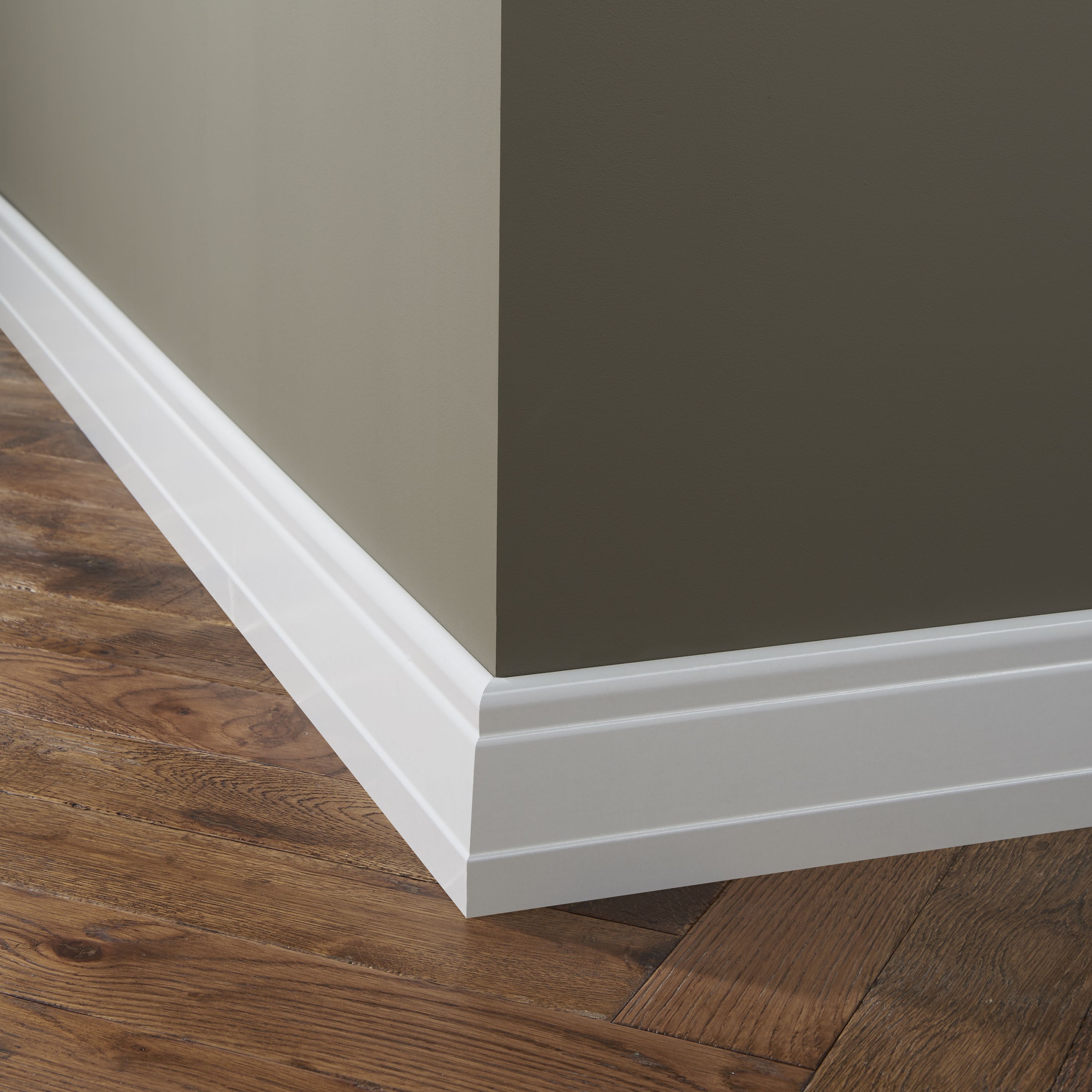 GoodHome White MDF Skirting board (L)2.2m (W)100mm (T)19mm