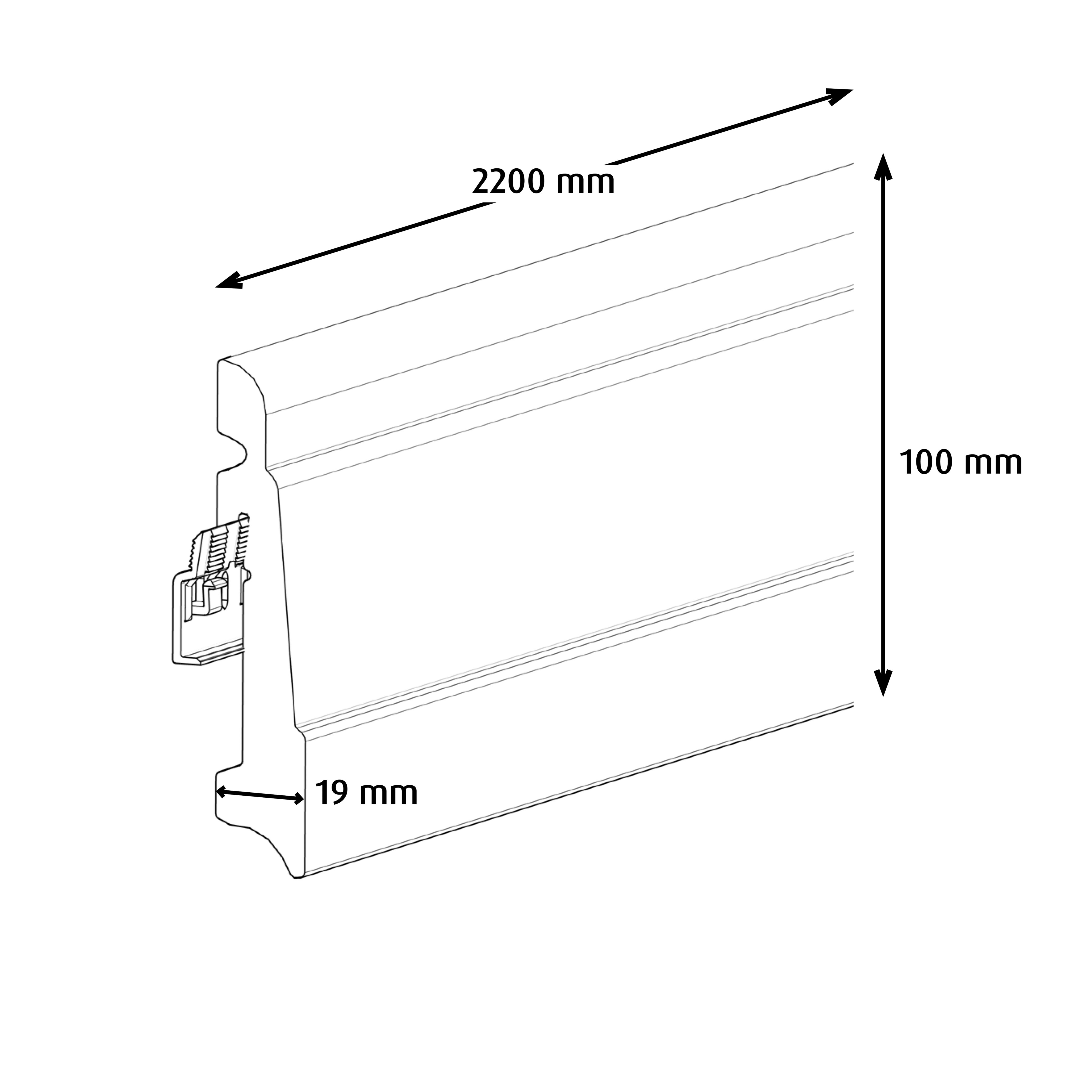 GoodHome White MDF Skirting board (L)2.2m (W)100mm (T)19mm