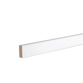 GoodHome White MDF Square Architrave (L)2.1m (W)44mm (T)18mm