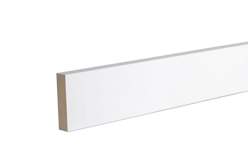 GoodHome White MDF Square Skirting board (L)2.4m (W)69mm (T)18mm, Pack of 4