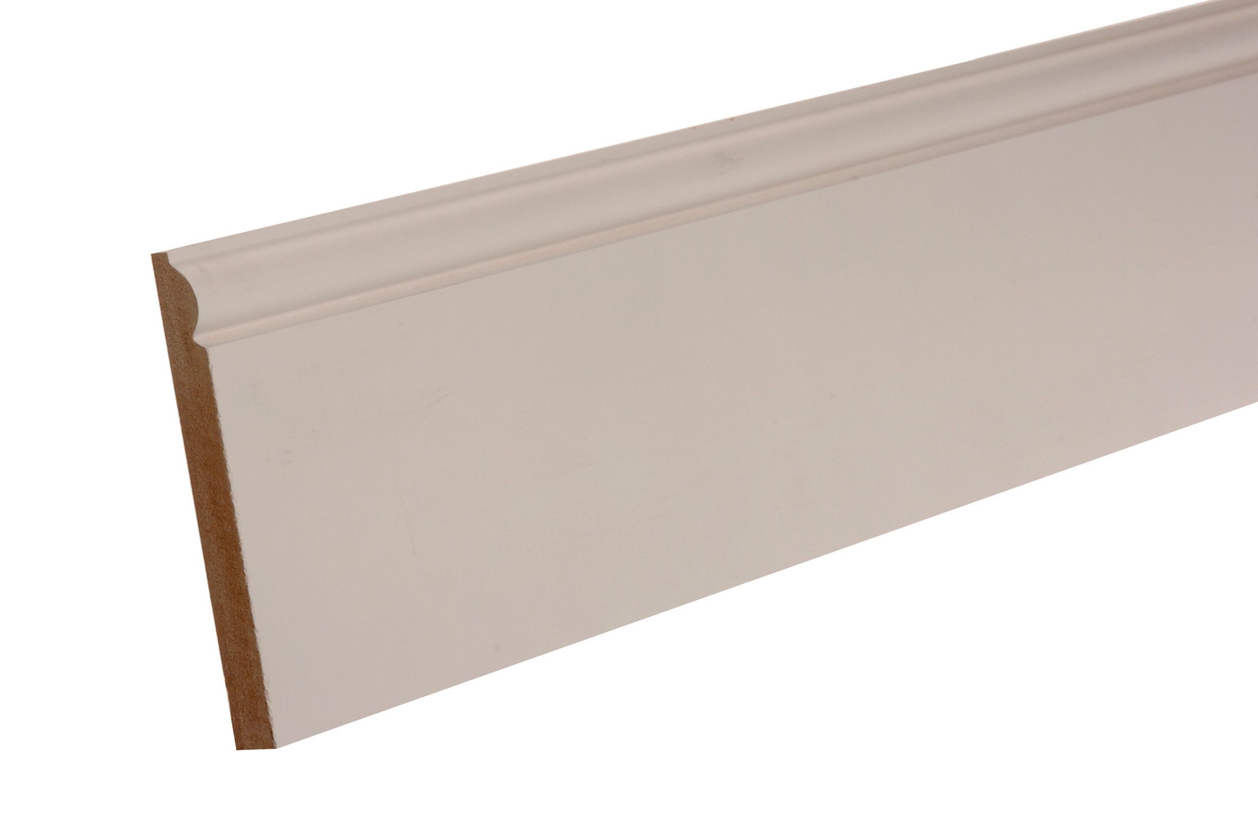 GoodHome White MDF Torus Skirting board (L)2.4m (W)169mm (T)18mm