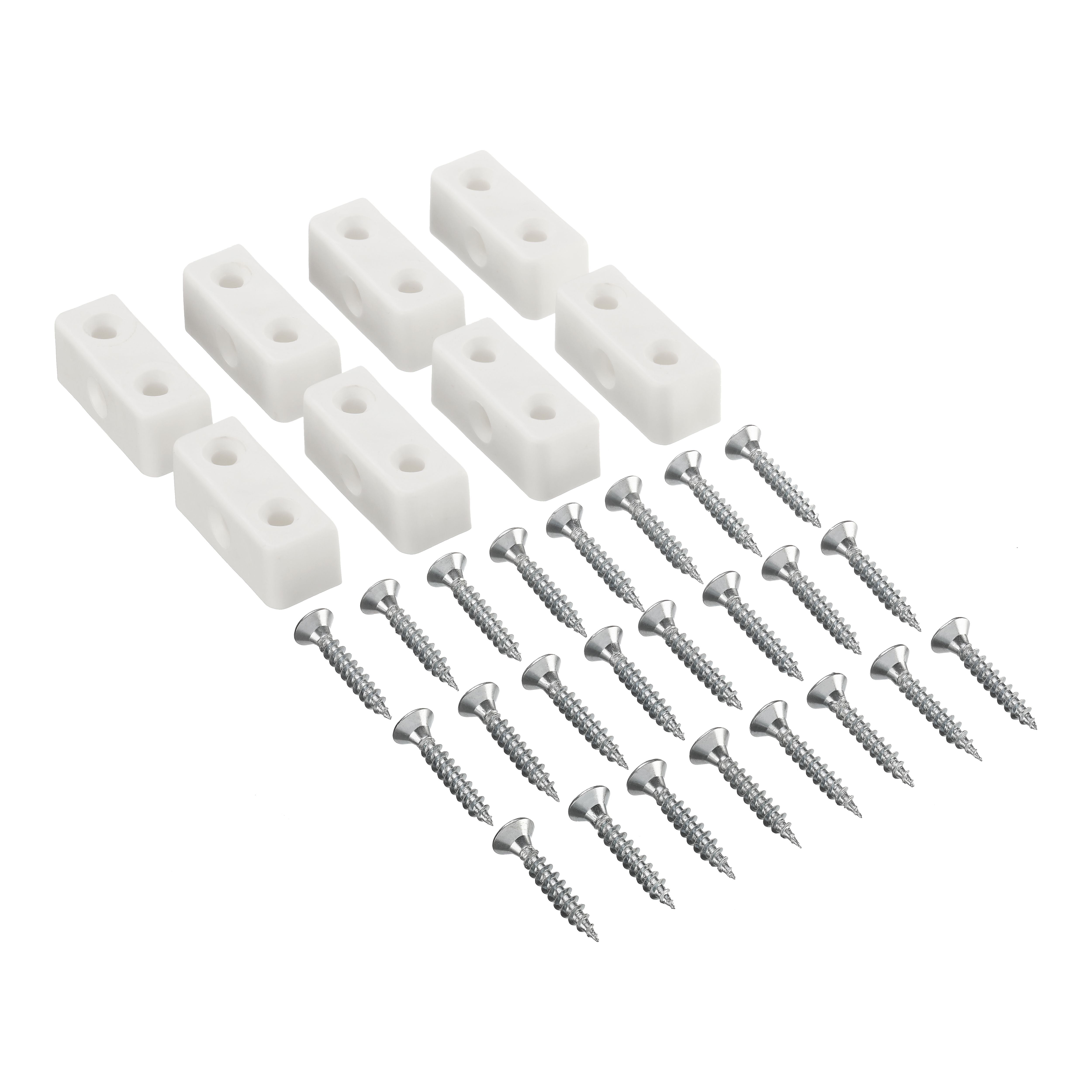 GoodHome White Plastic Assembly joint, Pack of 8