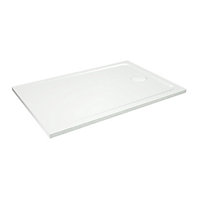GoodHome White Rectangular End drain Shower tray (L)90cm (W)120cm (H)2.7cm