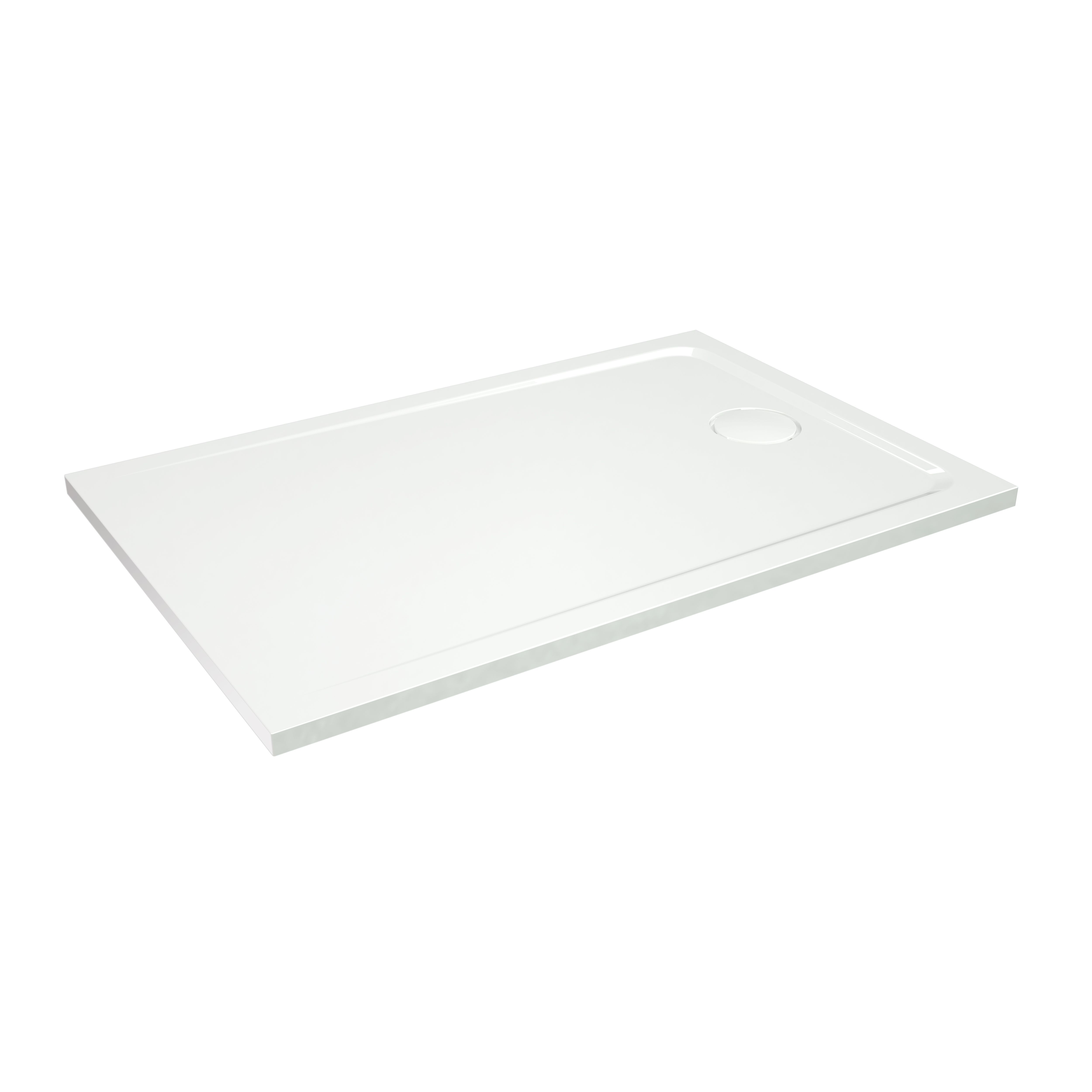 GoodHome White Rectangular End drain Shower tray (L)90cm (W)120cm (H)2.7cm