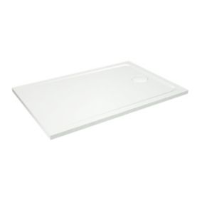 GoodHome White Rectangular End drain Shower tray (L)90cm (W)120cm (H)2.7cm