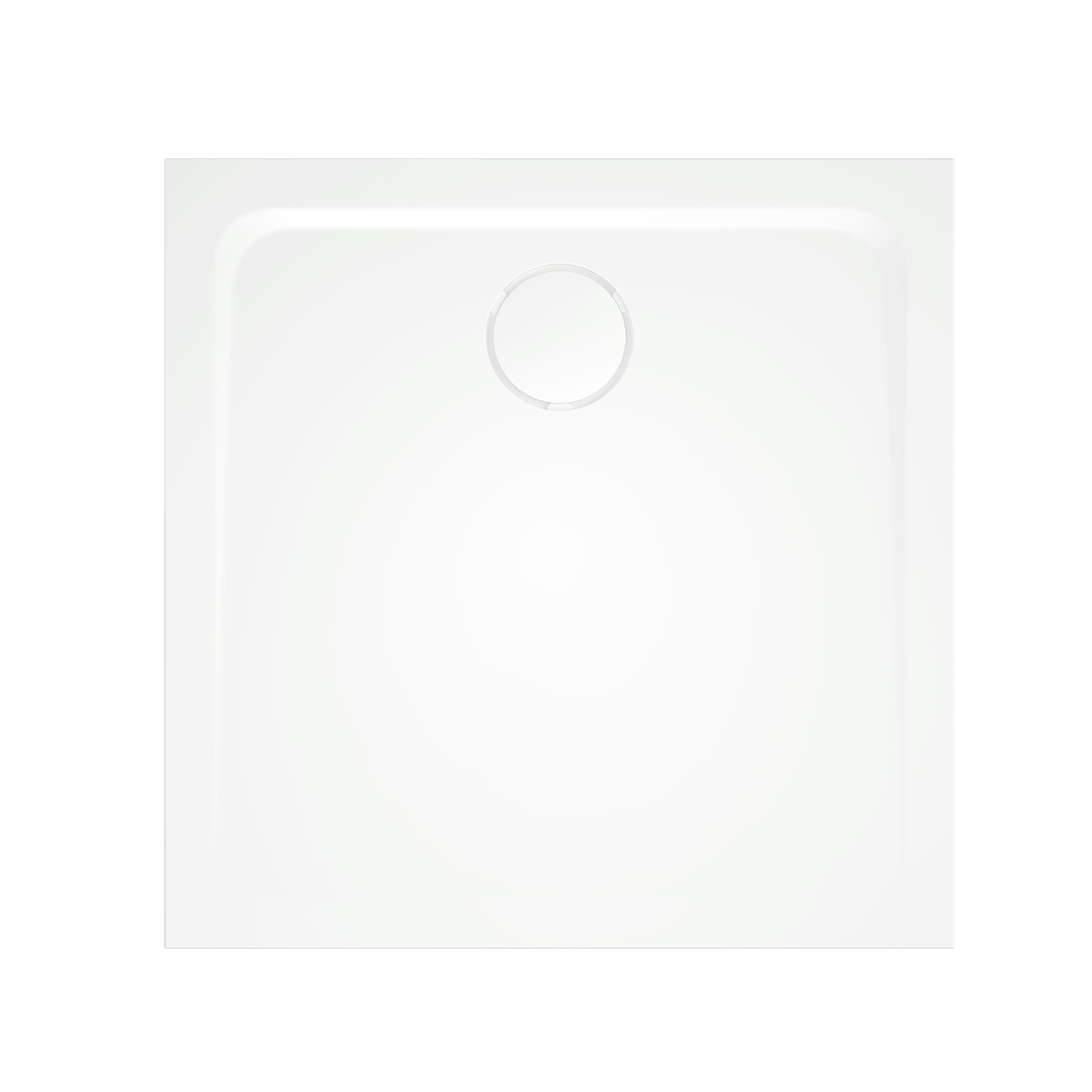GoodHome White Square End drain Shower tray (L)90cm (W)90cm (H)2.7cm