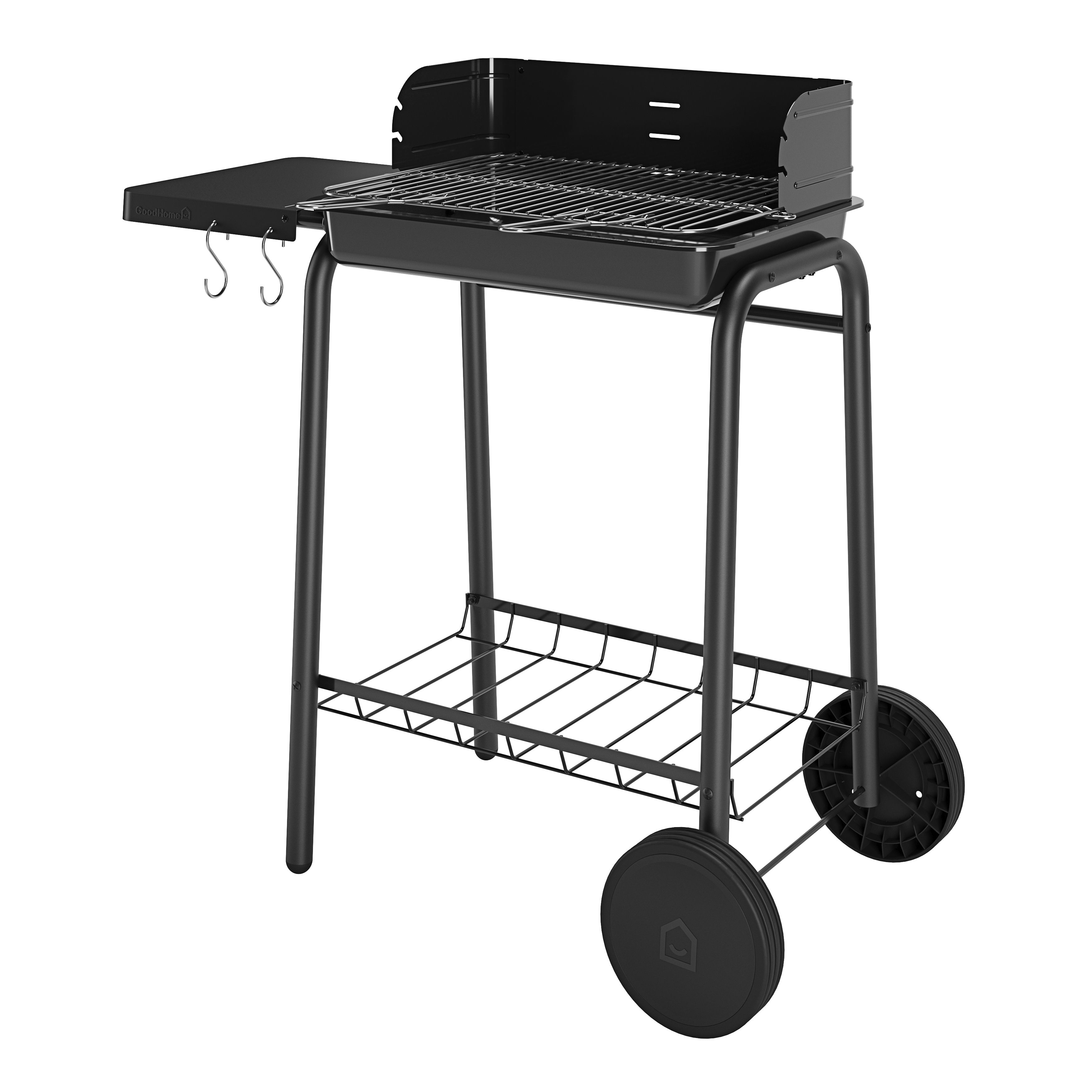 GoodHome Willacy Black Charcoal BBQ 380 x 530mm