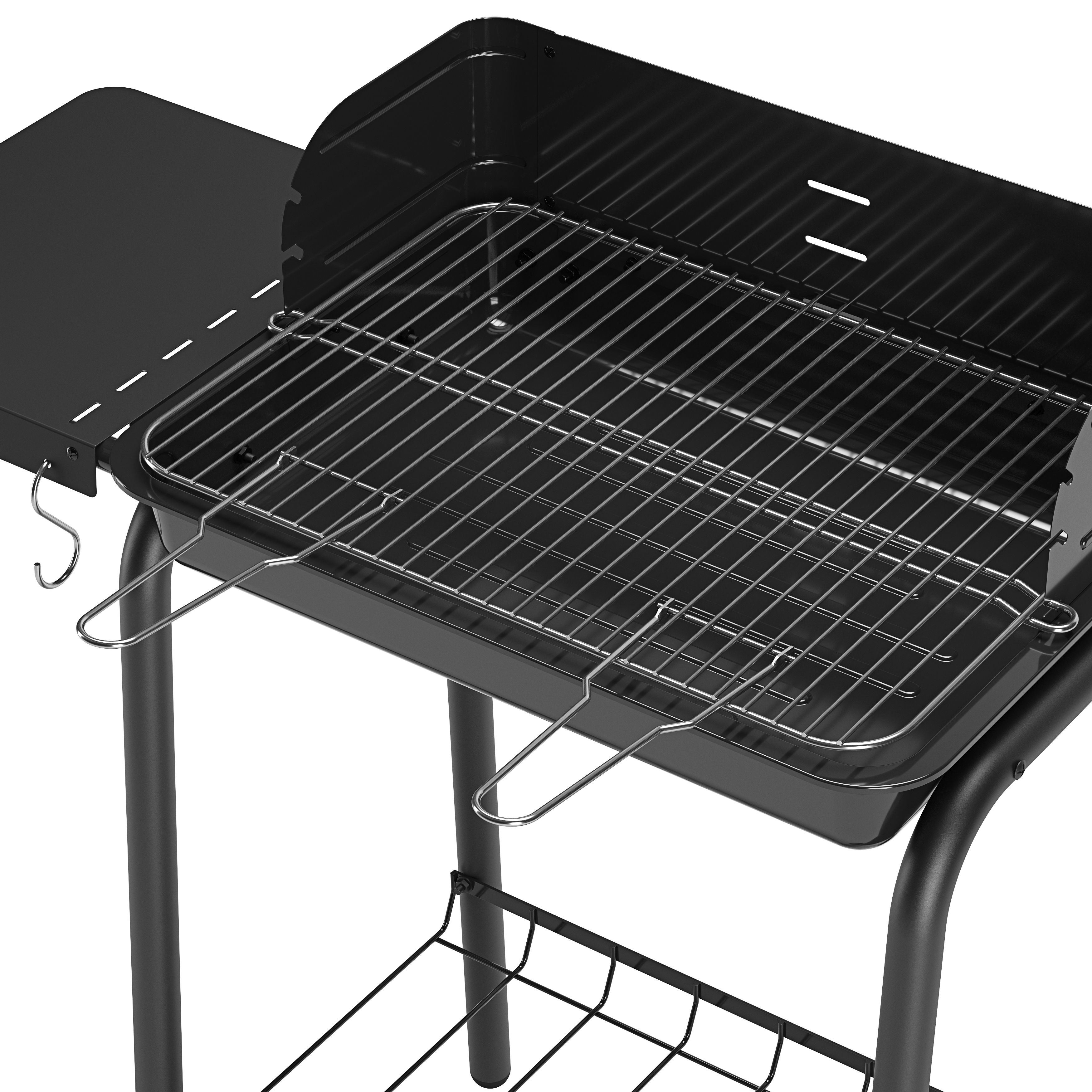 GoodHome Willacy Black Charcoal BBQ 380 x 530mm