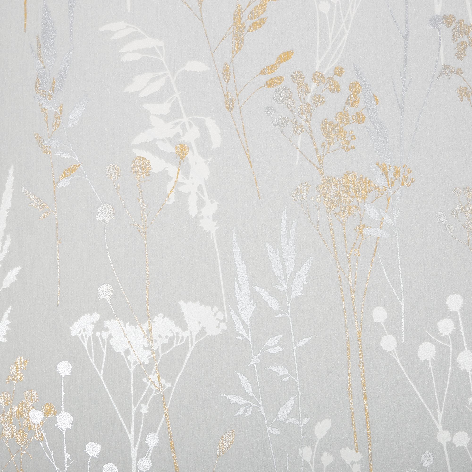 GoodHome Willot Grey Leaf Textured Wallpaper