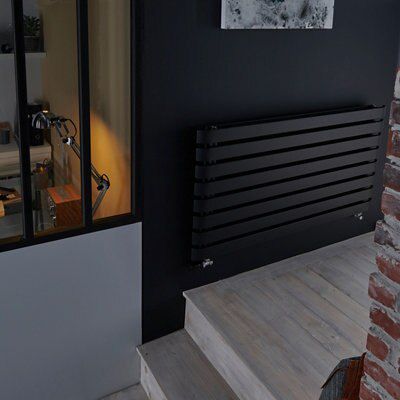 GoodHome Wilsona Double Anthracite Horizontal Designer Radiator, (W)1200mm x (H)620mm