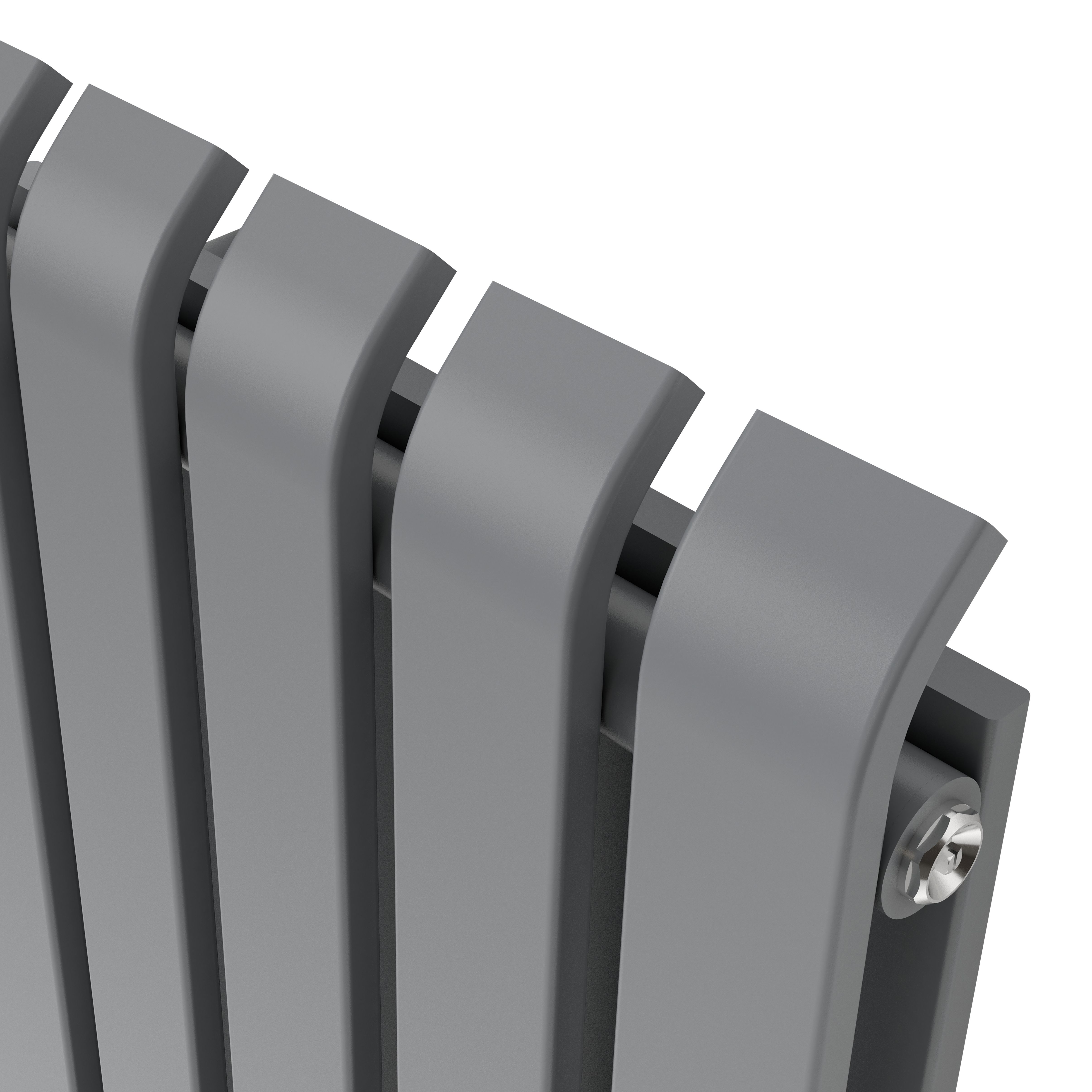 GoodHome Wilsona Double Grey Vertical Designer Radiator, (W)540mm x (H)1800mm