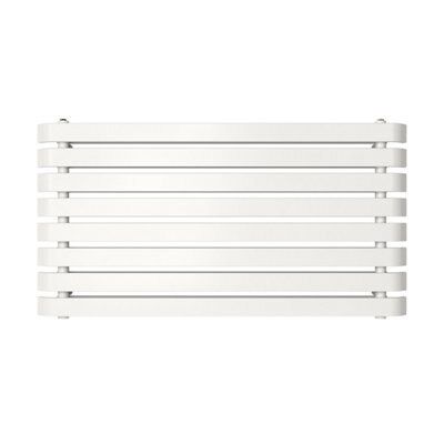 GoodHome Wilsona Double White Horizontal Designer Radiator, (W)1200mm x (H)620mm