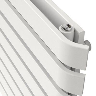 GoodHome Wilsona Double White Horizontal Designer Radiator, (W)1200mm x (H)620mm