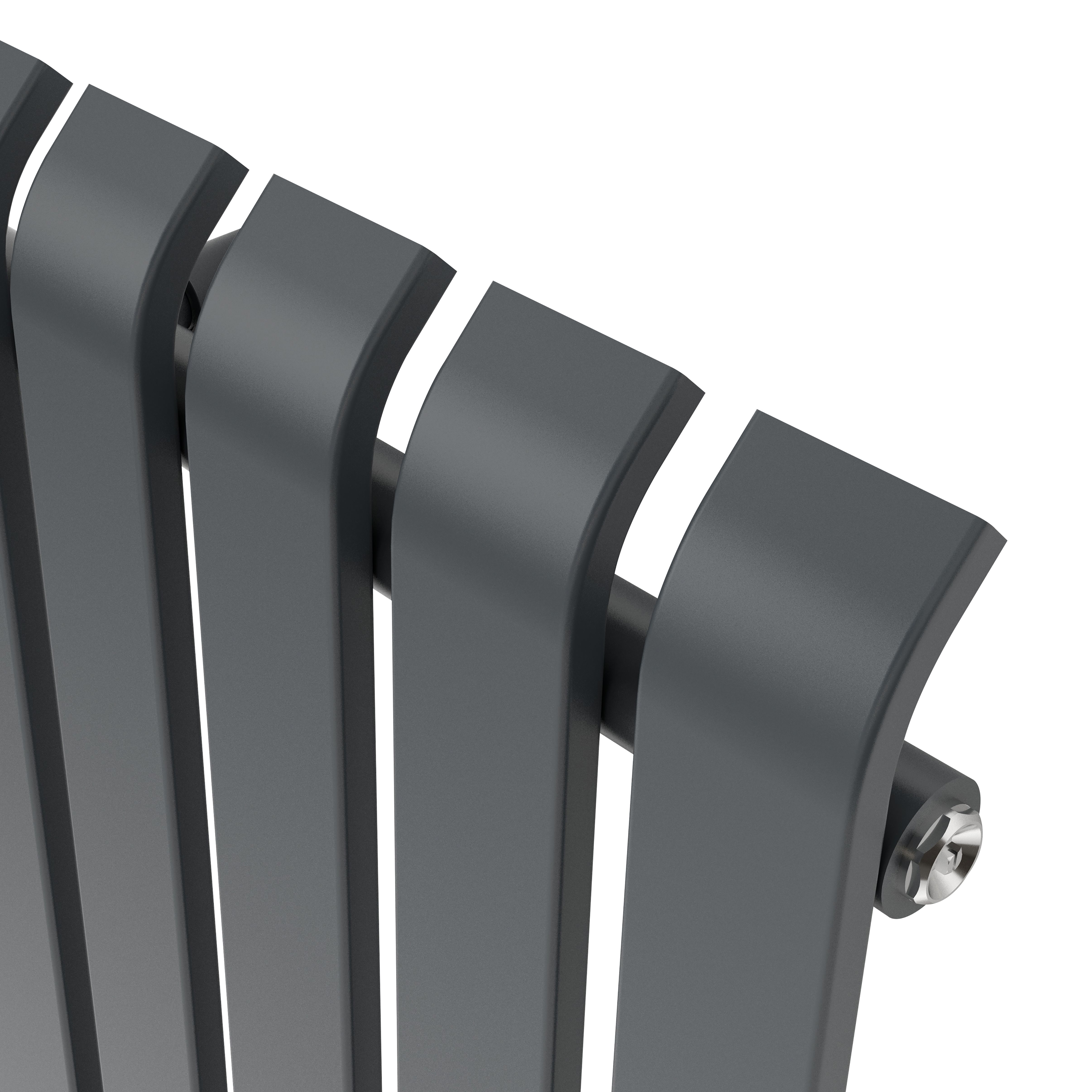 GoodHome Wilsona Single Anthracite Vertical Designer Radiator, (W)540mm x (H)1800mm