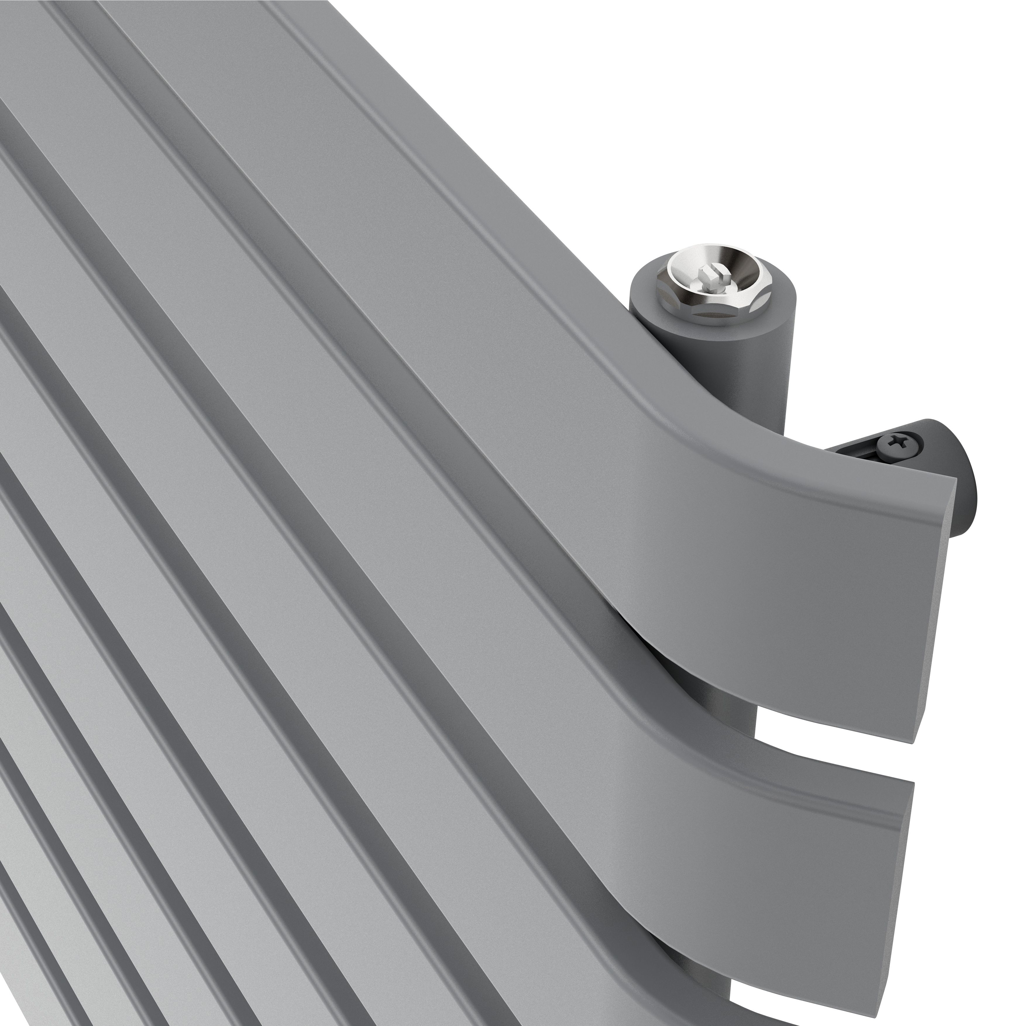 GoodHome Wilsona Single Grey Horizontal Designer Radiator, (W)1200mm x (H)620mm