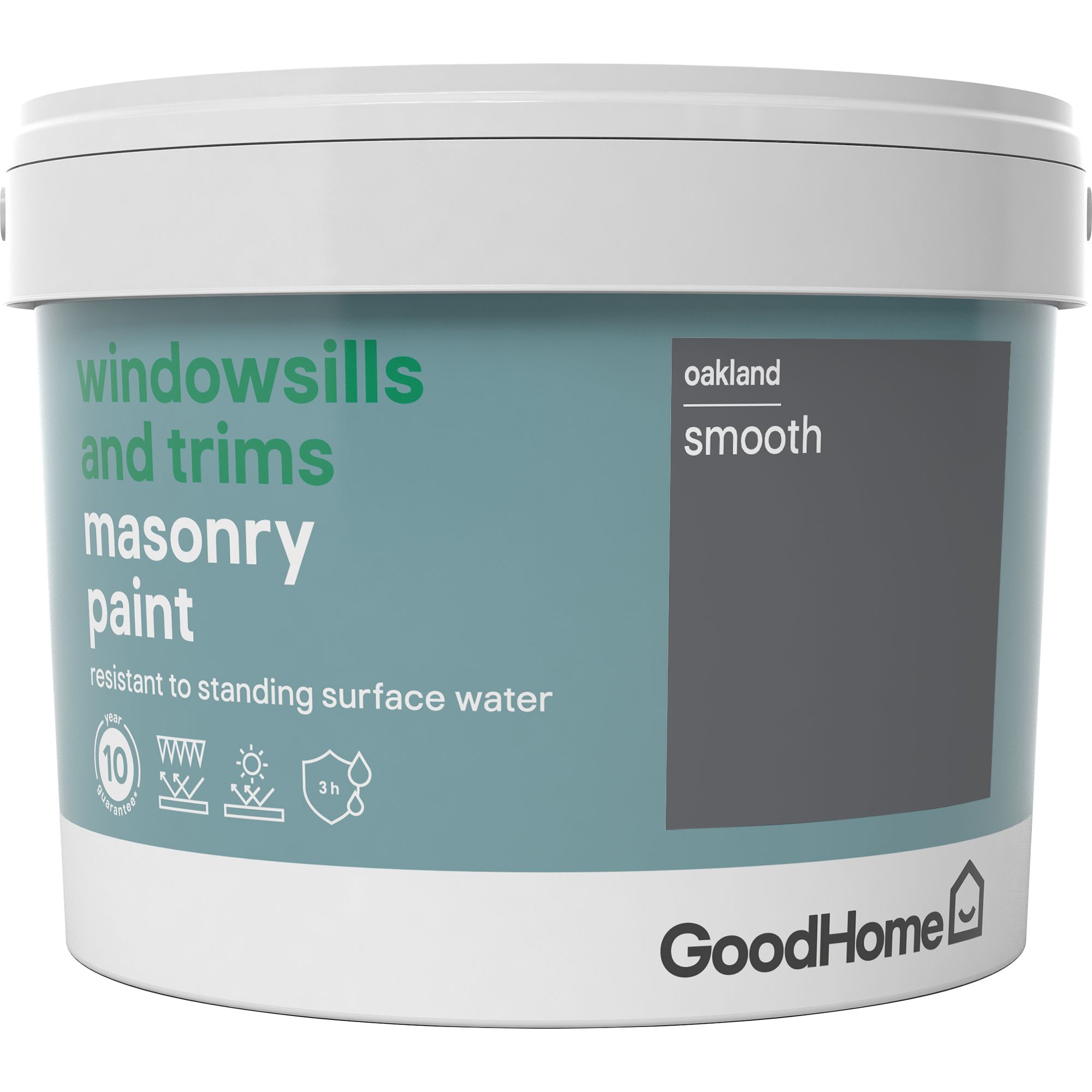 GoodHome Windowsills & trims Oakland Smooth Matt Masonry paint, 2.5L