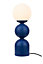 GoodHome Winterton Round globe Matt Blue Paint effect Straight Table lamp