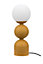 GoodHome Winterton Round globe Matt Mustard Paint effect Straight Table lamp