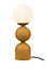 GoodHome Winterton Round globe Matt Mustard Paint effect Straight Table lamp