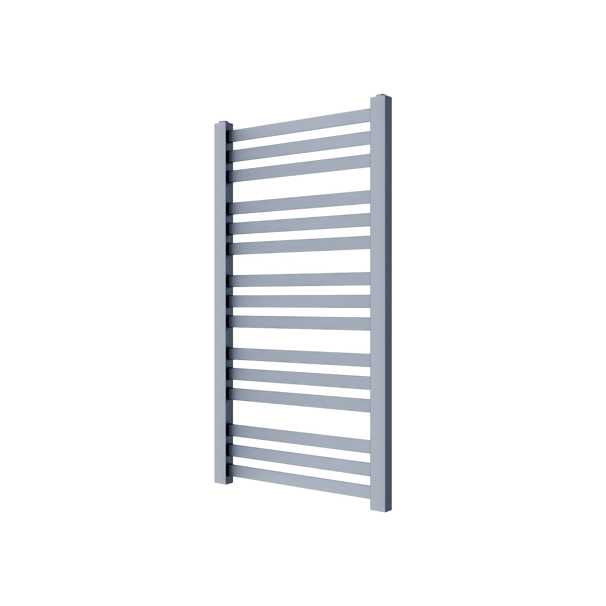 GoodHome Wolfsbane Silver effect 1381BTU Vertical Towel radiator (W)500mm x (H)900mm