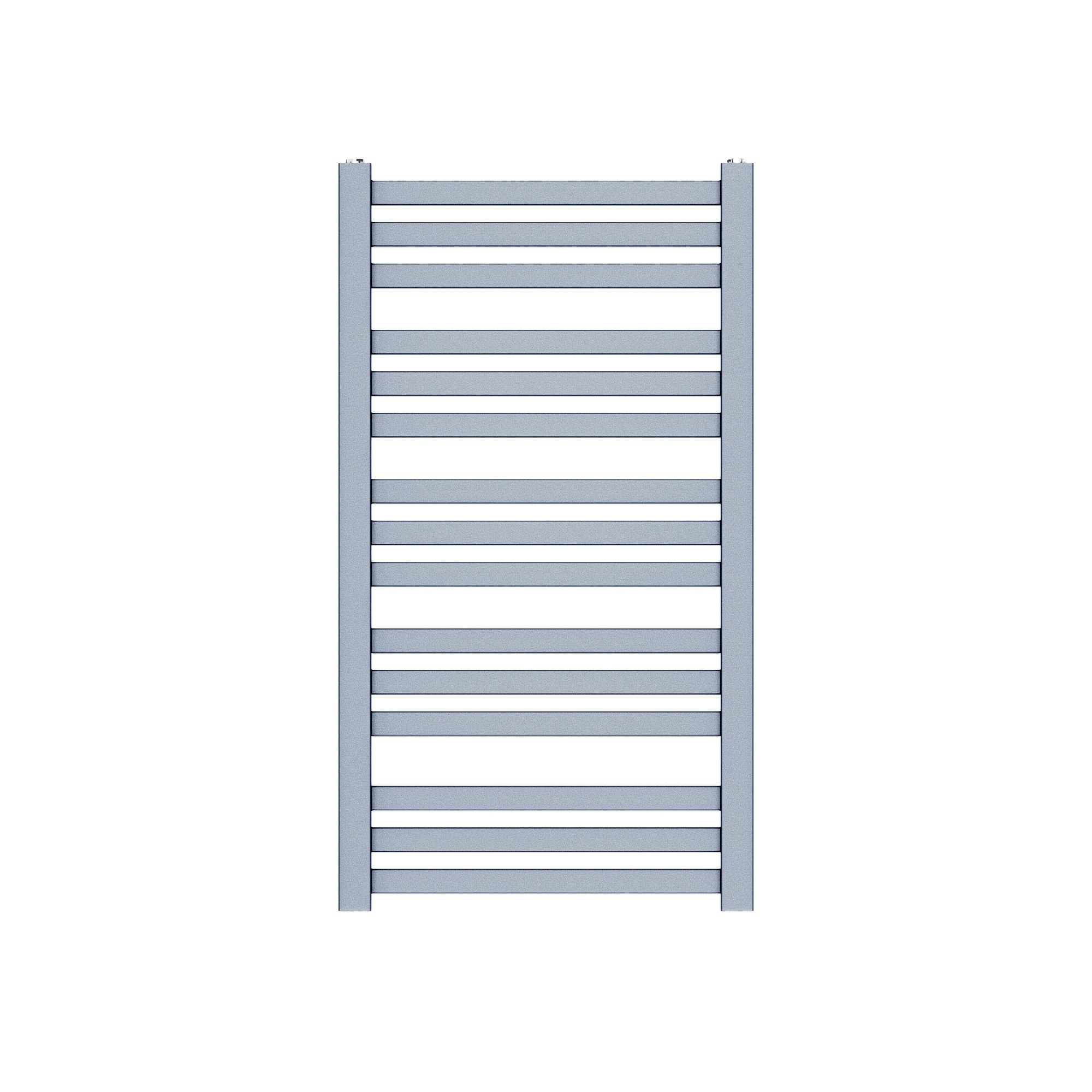 GoodHome Wolfsbane Silver effect 1381BTU Vertical Towel radiator (W)500mm x (H)900mm