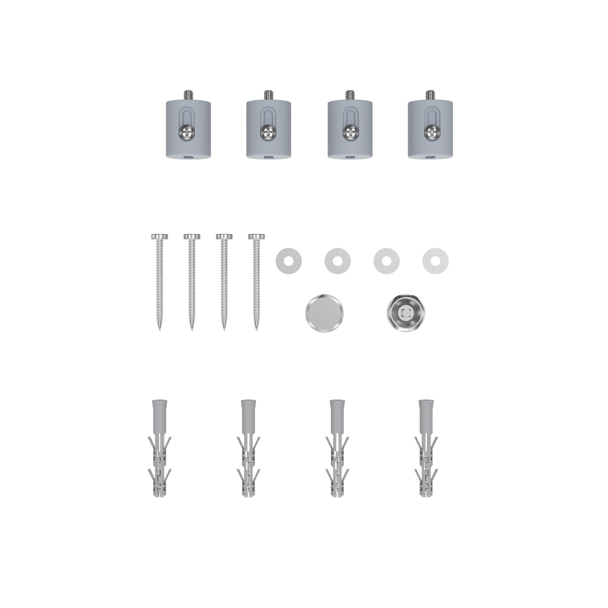 GoodHome Wolfsbane Silver effect 1381BTU Vertical Towel radiator (W)500mm x (H)900mm