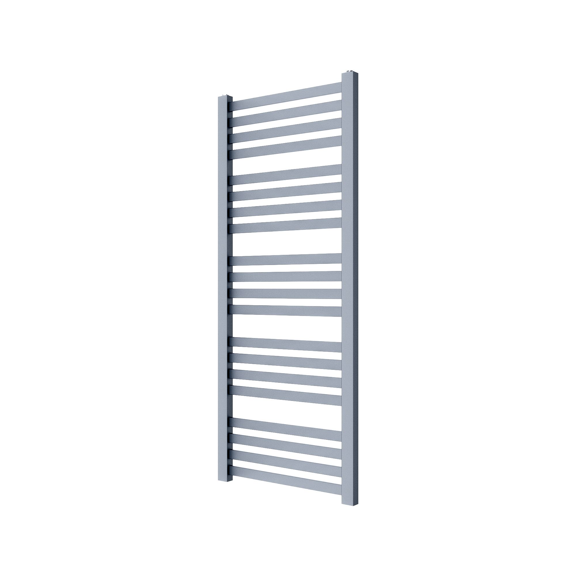 GoodHome Wolfsbane Silver effect 1777BTU Vertical Towel radiator (W)500mm x (H)1200mm