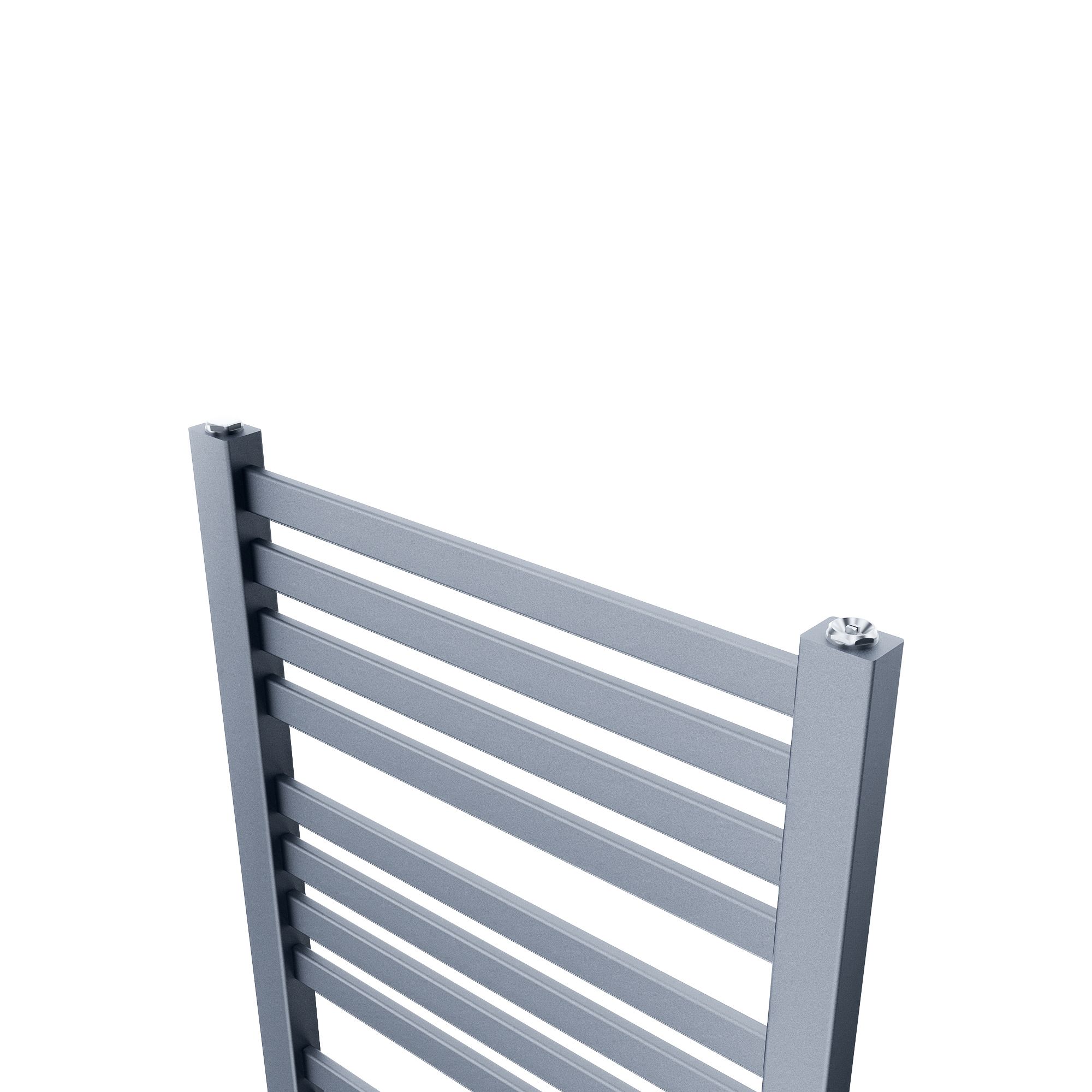 GoodHome Wolfsbane Silver effect 1777BTU Vertical Towel radiator (W)500mm x (H)1200mm