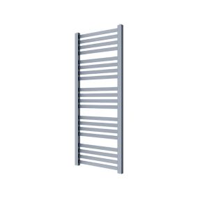 GoodHome Wolfsbane, Silver Vertical Flat Towel radiator (W)500mm x (H)1200mm