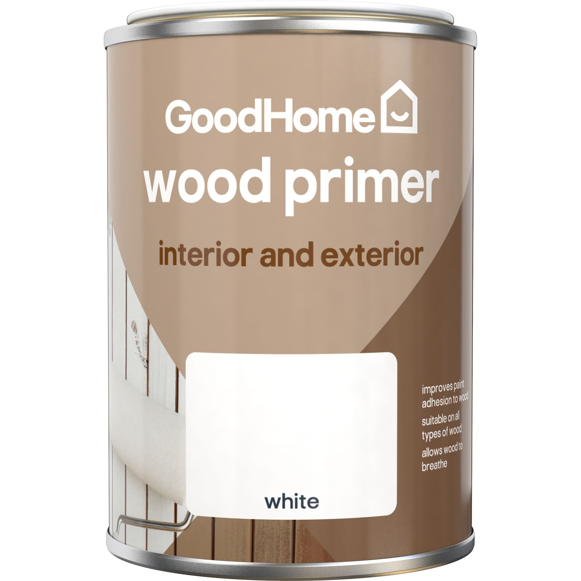 GoodHome Wood White Multi-surface Wood Primer & undercoat, 250ml