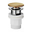 GoodHome XL Satin Brass effect Round Deck-mounted Manual Basin Mono mixer Tap
