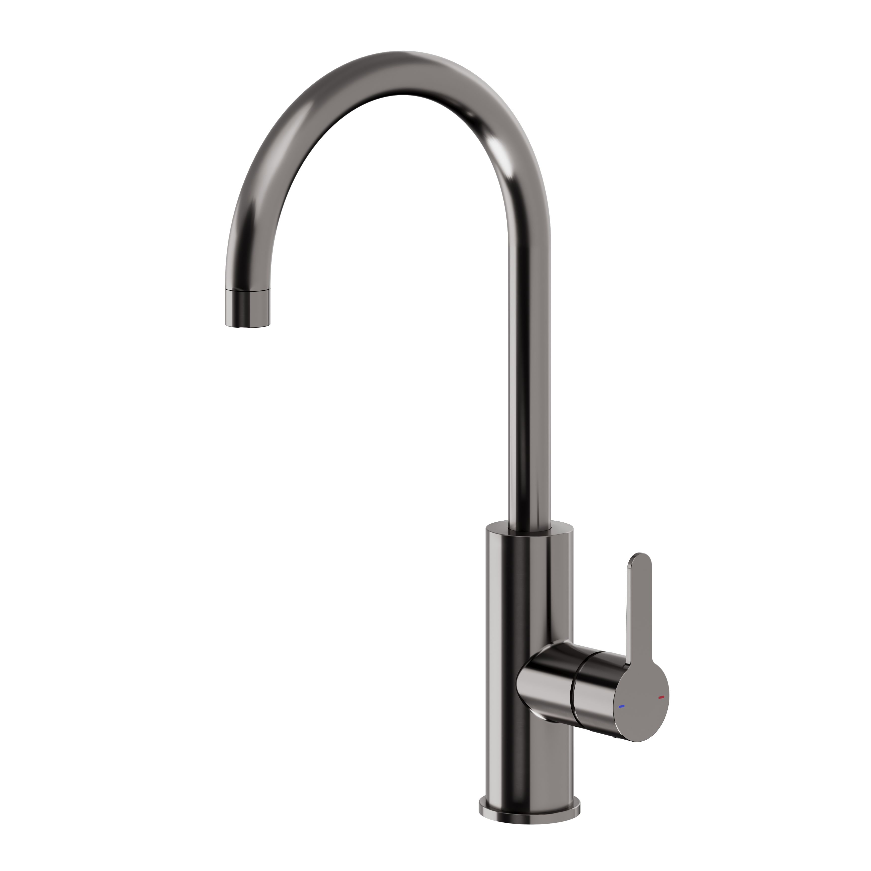 GoodHome Zanthe Black Titanium effect Kitchen Side lever Tap | Tradepoint