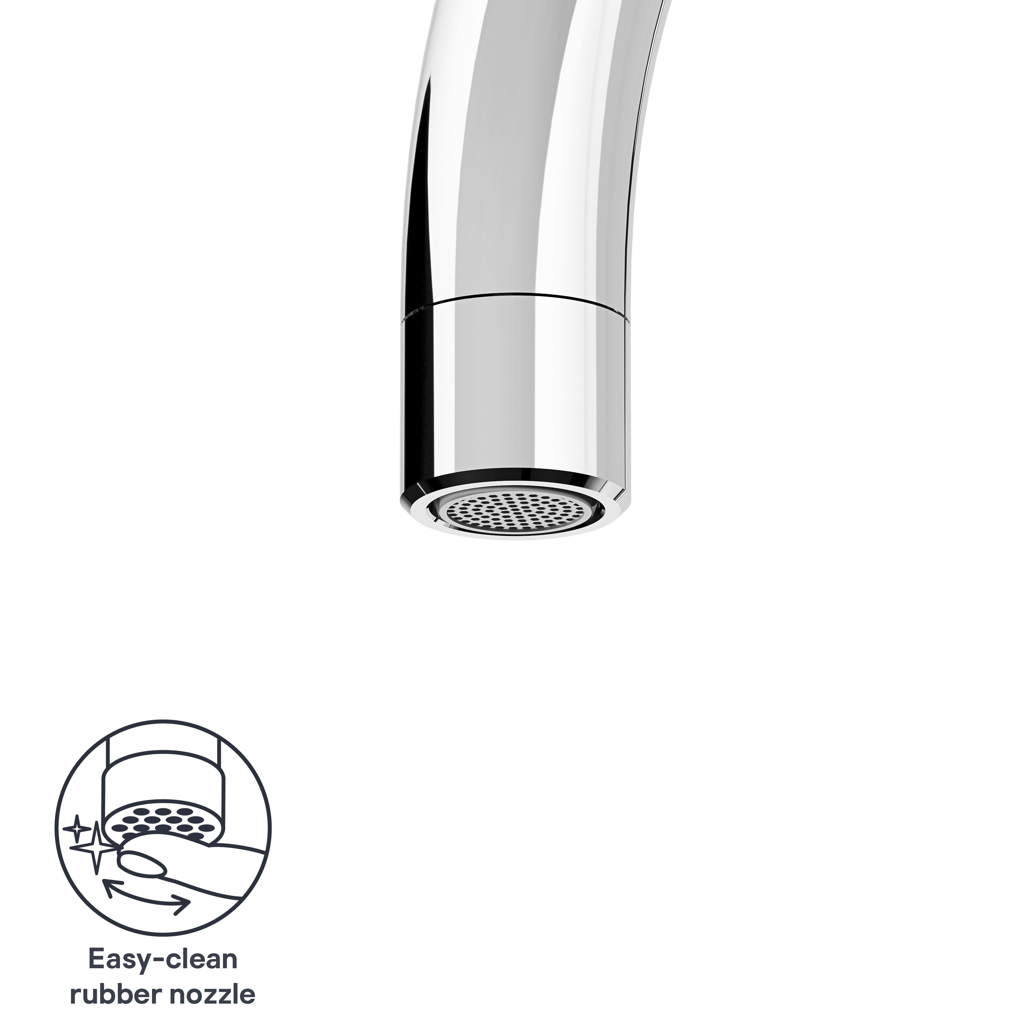 GoodHome Zanthe Chrome-plated Kitchen Twin lever Tap