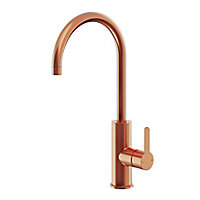 GoodHome Zanthe Copper effect Kitchen Side lever Tap