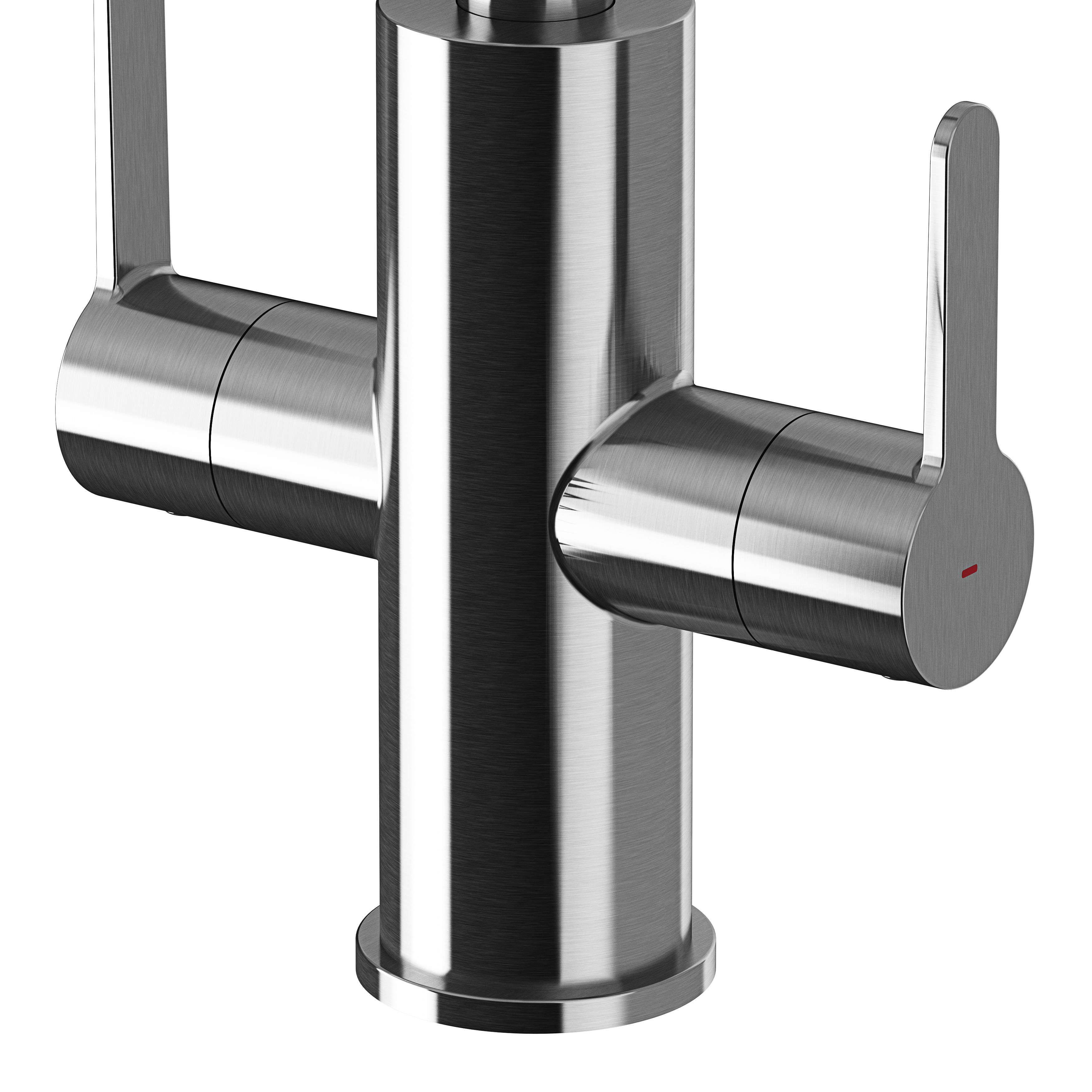 GoodHome Zanthe Stainless steel effect Kitchen Twin lever Tap