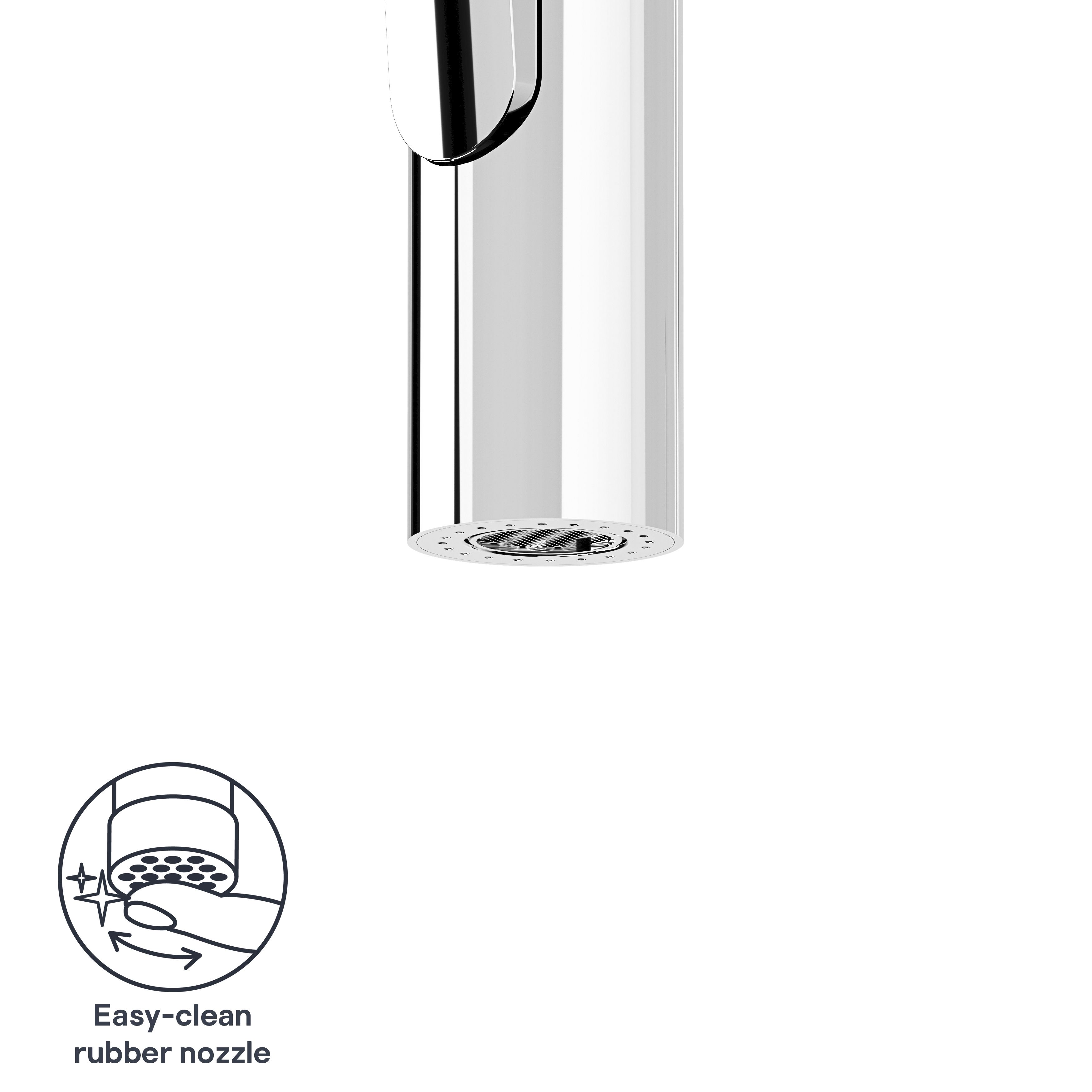 GoodHome Zatar Black Chrome effect Kitchen Spring neck Tap