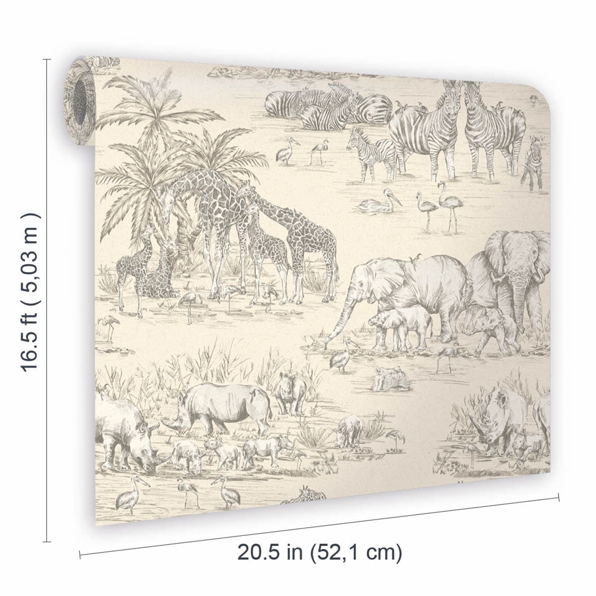 GoodHome Zircon Cream Metallic effect Watering hole Smooth Wallpaper