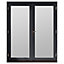 GoodHome2 panes Clear Double glazed Grey Hardwood Reversible Patio door & frame, (H)2094mm (W)1194mm