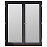 GoodHome2 panes Clear Double glazed Grey Hardwood Reversible Patio door & frame, (H)2094mm (W)1794mm